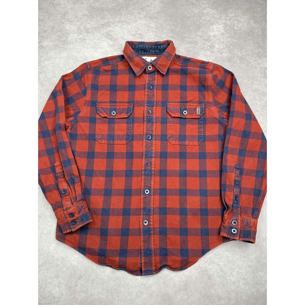 Dark Timbers Shirt‎ Mens Large Red Blue Buffalo Plaid Flannel Button Up Outdoors